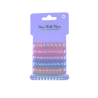 6 Pcs Spiral Hair Elastic TPU Telephone Line Hair Tie