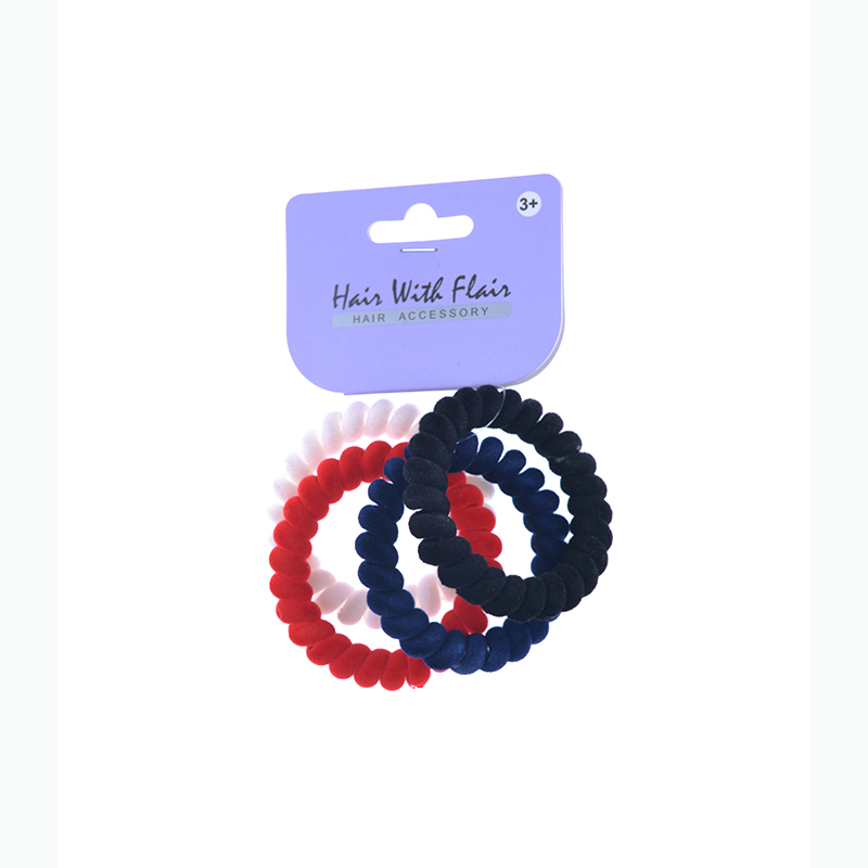 4 Pcs Spiral Hair Elastic TPU Telephone Line Hair Tie