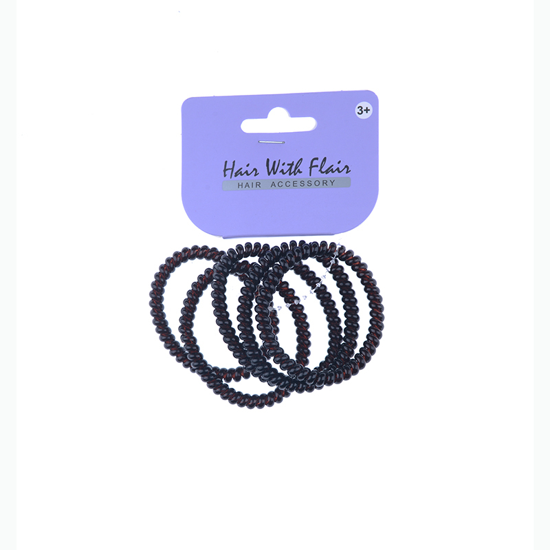 5 Pcs Spiral Hair Elastic TPU Telephone Line Hair Tie