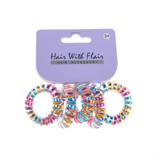 5 Pcs Spiral Hair Elastic TPU Telephone Line Hair Tie