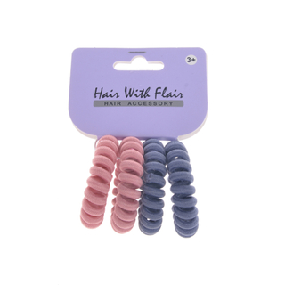 4 Pcs Spiral Hair Elastic TPU Telephone Line Hair Tie