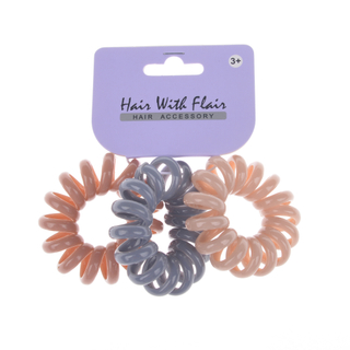 3 Pcs Spiral Hair Elastic TPU Telephone Line Hair Tie