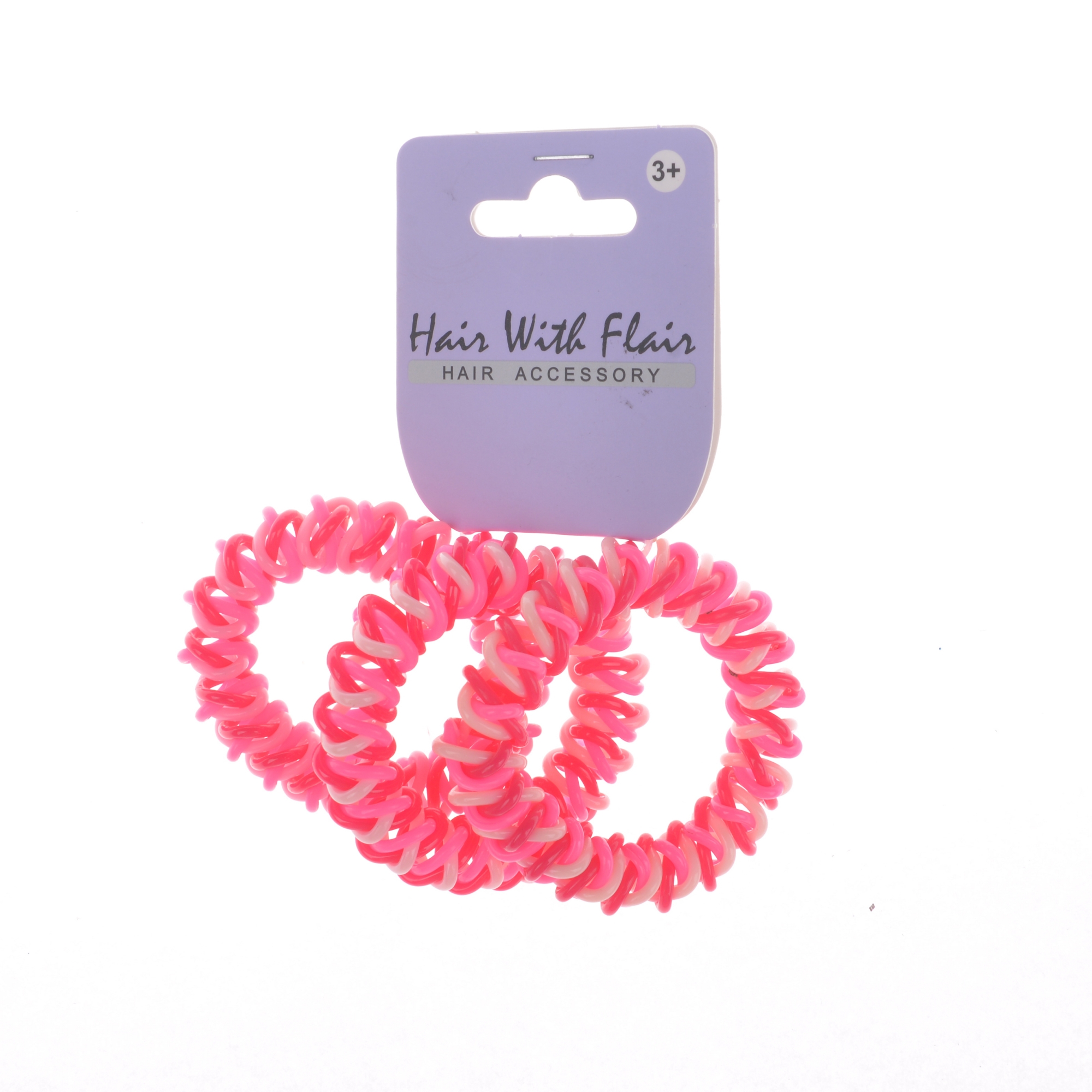 3pcs 2 color Spiral Hair Elastic TPU Telephone Line Hair Tie