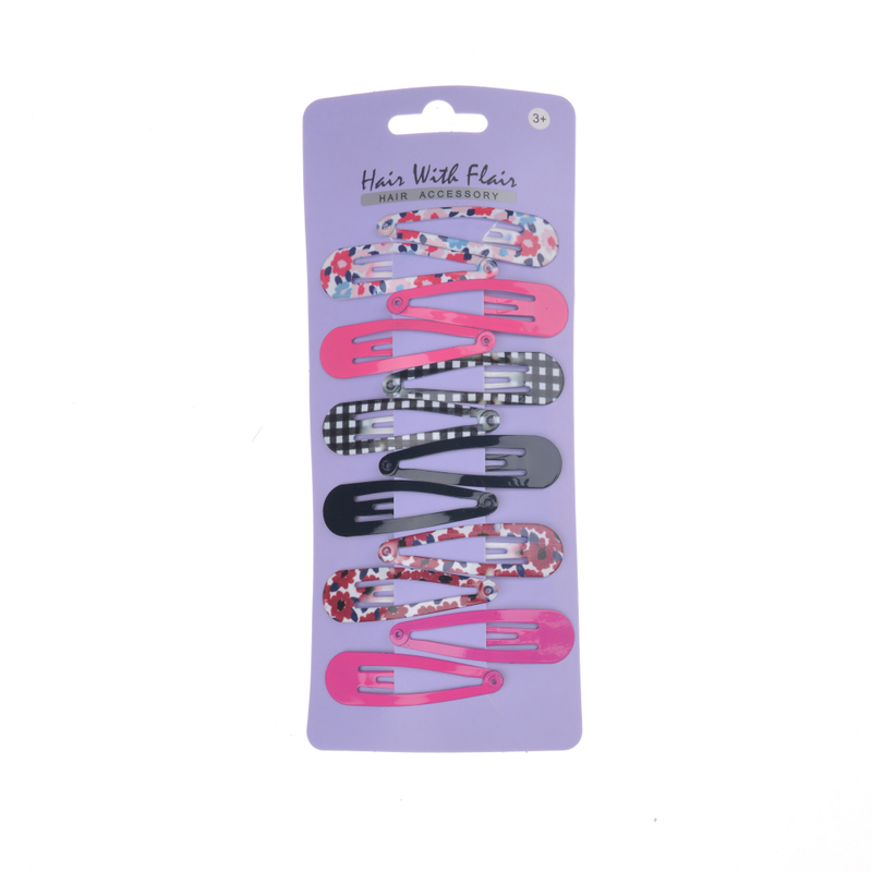 12 Pcs Pringted Hair Clips Moon Metal Clips for Girl