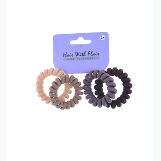4 Pcs Spiral Hair Elastic TPU Telephone Line Hair Tie
