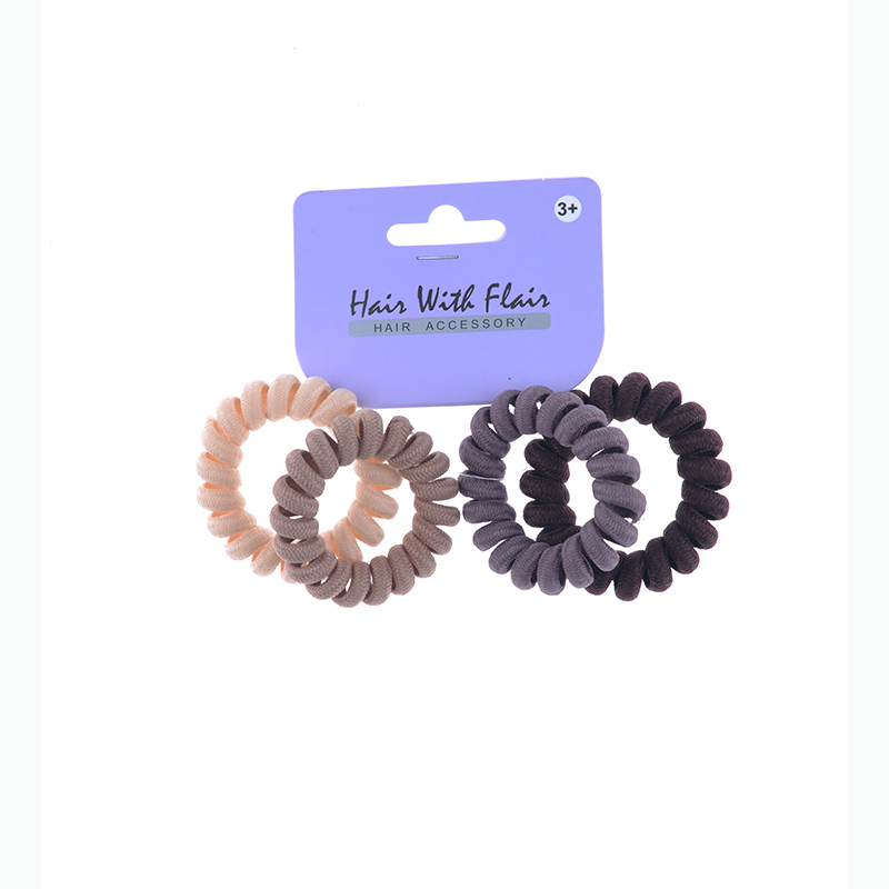 4 Pcs Spiral Hair Elastic TPU Telephone Line Hair Tie