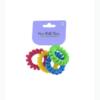 4 Pcs Spiral Hair Elastic TPU Telephone Line Hair Tie