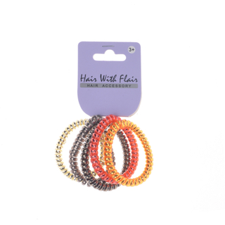 5 Pcs Spiral Hair Elastic TPU Telephone Line Hair Tie