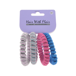 4 Pcs Spiral Hair Elastic TPU Telephone Line Hair Tie