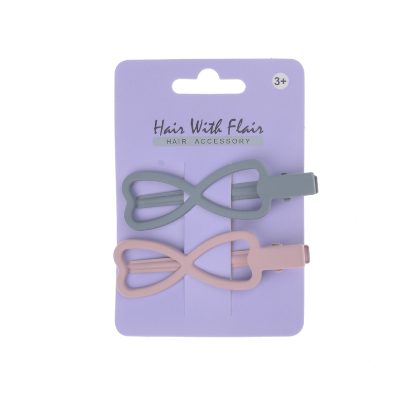 2 Pcs bow Hair Clips Snap Clips metal clips for Girl