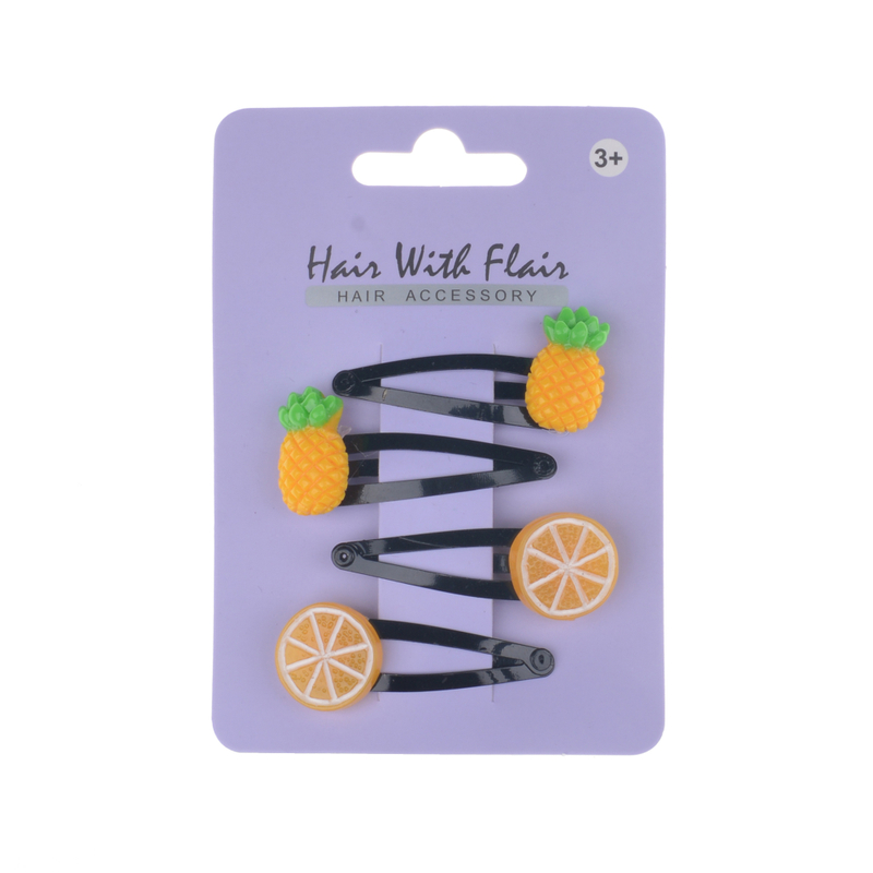 4 Pcs Fruit Hair Clips Metal Clips for Girl
