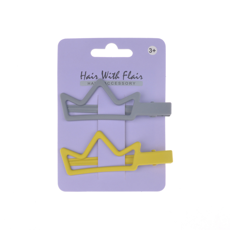 2 Pcs Crown Shape Shape Hair Clips Metal Clips for Girl