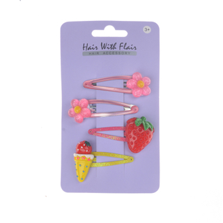 4 Pcs Fruit Hair Clips Metal Clips for Girl