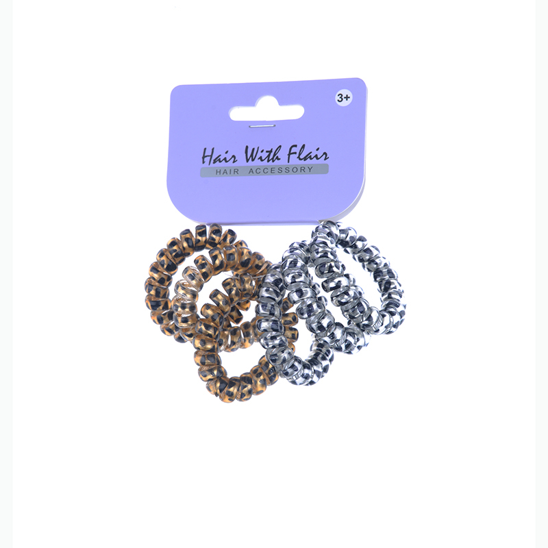6 Pcs Spiral Hair Elastic TPU Telephone Line Hair Tie