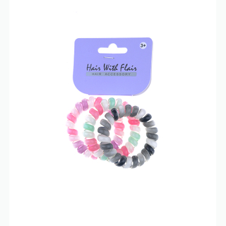 4 Pcs Spiral Hair Elastic TPU Telephone Line Hair Tie