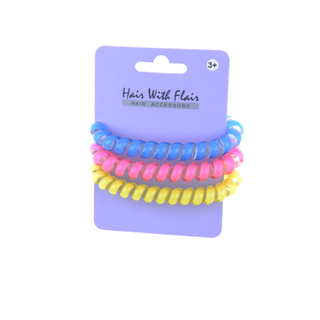 3 Pcs Spiral Hair Elastic TPU Telephone Line Hair Tie 