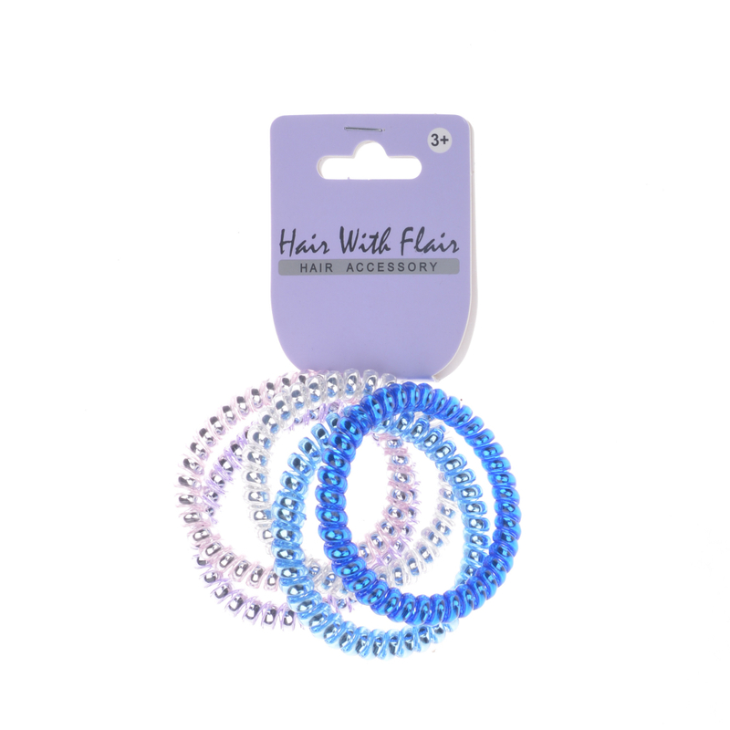 5 Pcs Spiral Hair Elastic TPU Telephone Line Hair Tie