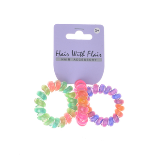 3 Pcs Big Spiral Hair Elastic TPU Telephone Line Hair Tie