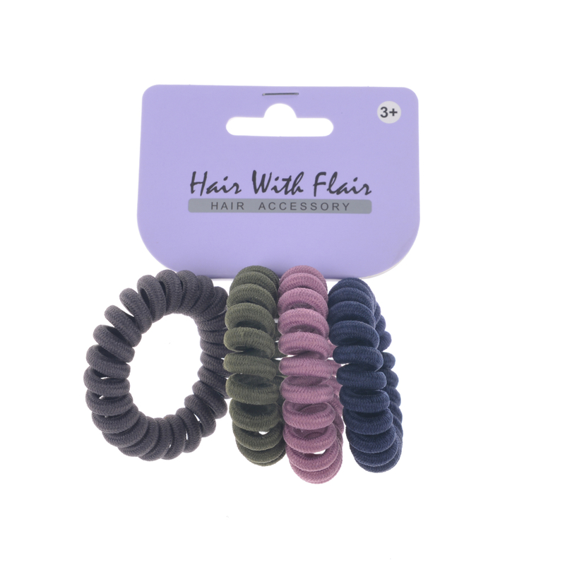 4 Pcs Spiral Hair Elastic TPU Telephone Line Hair Tie