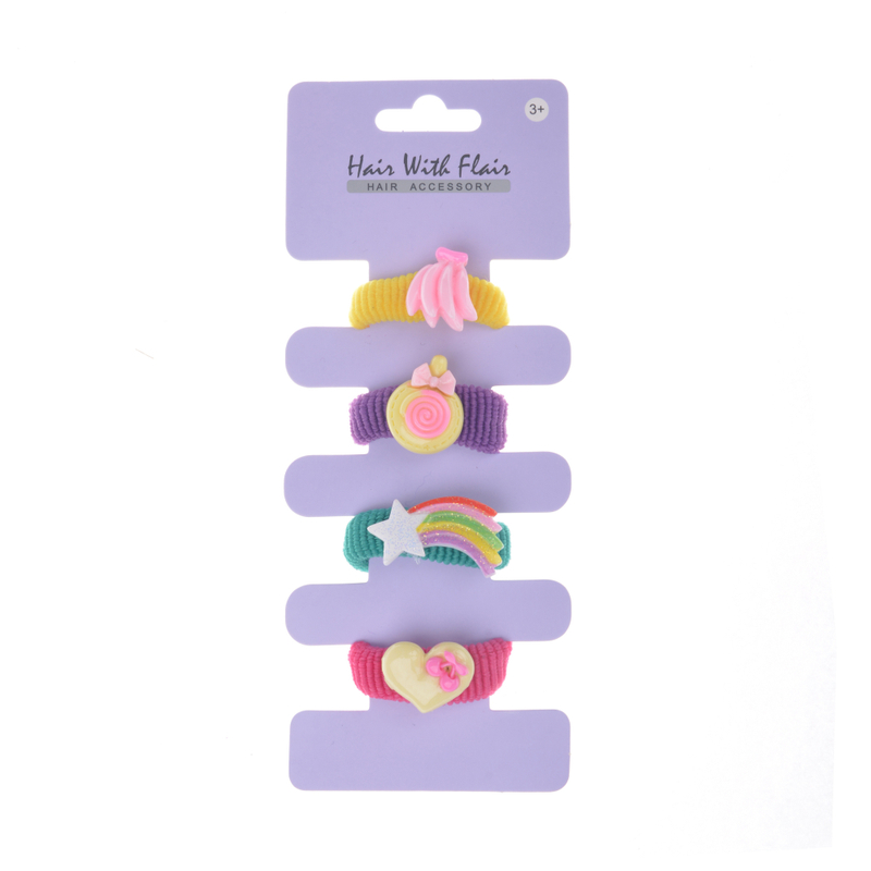 4 Pcs Hair Ponytail Holder Hair Elastic for Girl