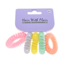 4 Pcs Bright Color Spiral Hair Elastic TPU Telephone Line Hair Tie with Pearl
