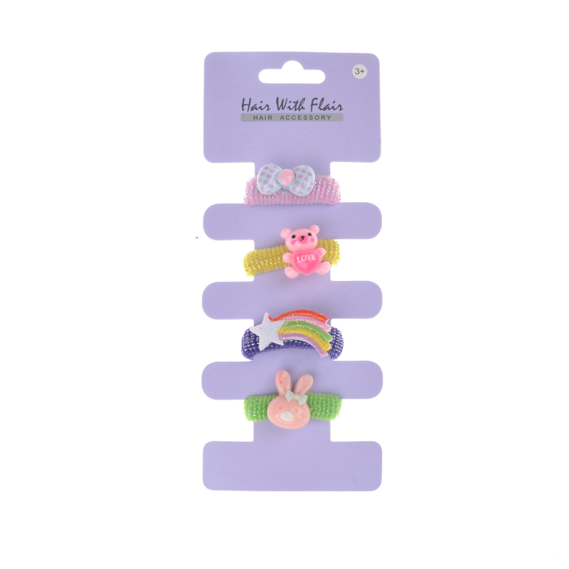 4 Pcs Hair Ponytail Holder Hair Elastic for Girl