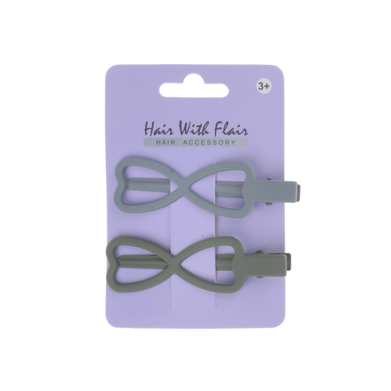 2 Pcs bow Hair Clips Snap Clips metal clips for Girl
