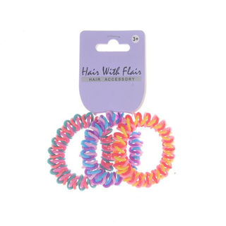 Fashion 3 color spiral hair elastic TPU telephone line hair tie for girl