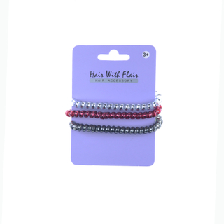 3 Pcs Spiral Hair Elastic TPU Telephone Line Hair Tie
