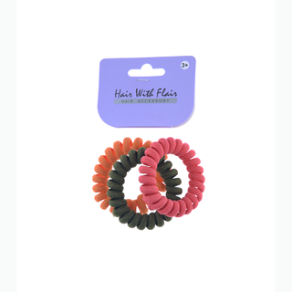 3 Pcs Spiral Hair Elastic TPU Telephone Line Hair Tie