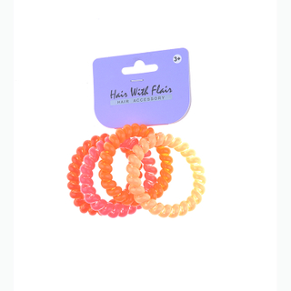 4 Pcs Spiral Hair Elastic TPU Telephone Line Hair Tie