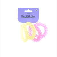 4 Pcs Spiral Hair Elastic TPU Telephone Line Hair Tie