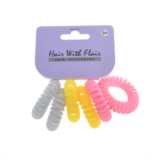 6 Pcs Spiral Hair Elastic TPU Telephone Line Hair Tie