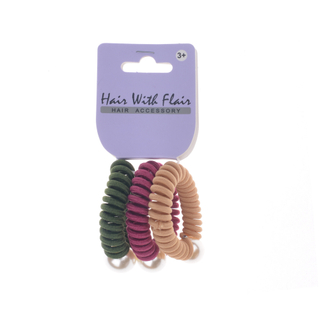 3 Pcs Spiral Hair Elastic TPU Telephone Line Hair Tie