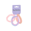 3pcs 2 color Spiral Hair Elastic TPU Telephone Line Hair Tie