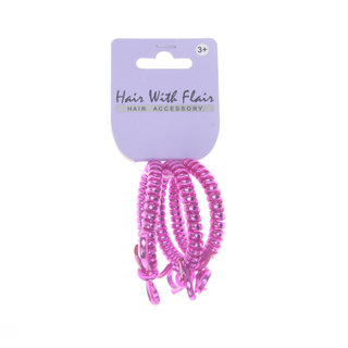 3 Pcs Spiral Hair Elastic TPU Telephone Line Hair Tie with Bow