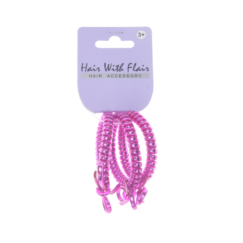 3 Pcs Spiral Hair Elastic TPU Telephone Line Hair Tie with Bow