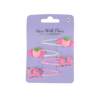 4 Pcs Rainbow Hair Clips Metal Clips for Girl