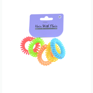 5 Pcs Spiral Hair Elastic TPU Telephone Line Hair Tie