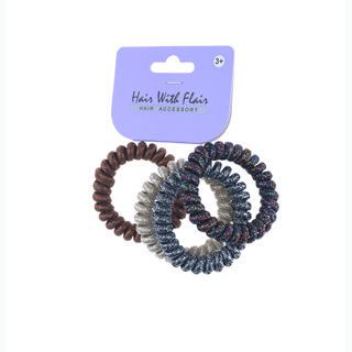 4 Pcs Spiral Hair Elastic TPU Telephone Line Hair Tie