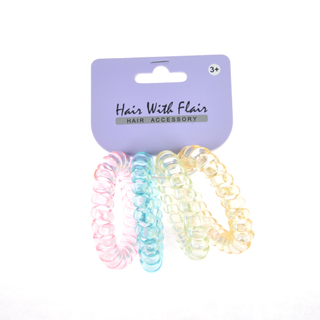 4 Pcs Spiral Hair Elastic TPU Telephone Line Hair Tie