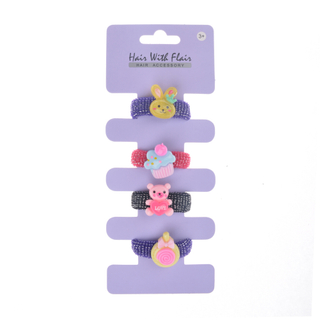 4 Pcs Hair Ponytail Holder Hair Elastic for Girl