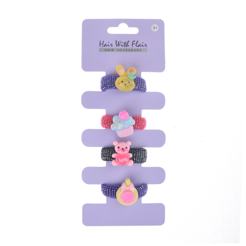 4 Pcs Hair Ponytail Holder Hair Elastic for Girl
