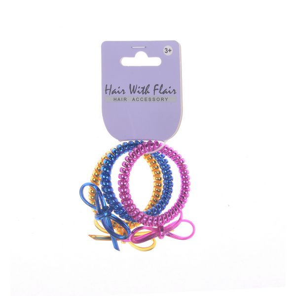 Fashion bow spiral hair elastic TPU telephone line hair tie for girl