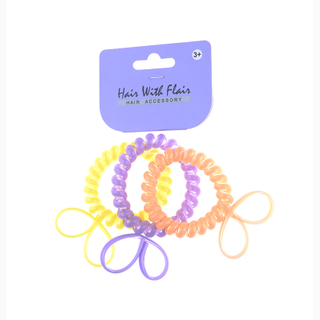 3 Pcs Spiral Hair Elastic TPU Telephone Line Hair Tie