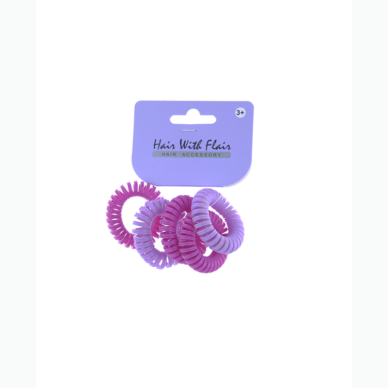 5 Pcs Spiral Hair Elastic TPU Telephone Line Hair Tie