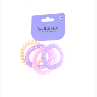 3 Pcs Spiral Hair Elastic TPU Telephone Line Hair Tie