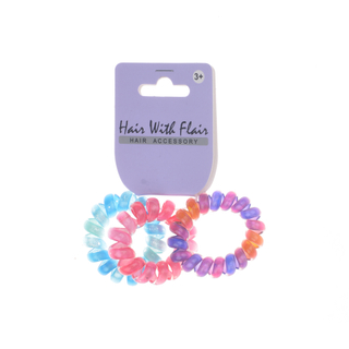 3 Pcs Spiral Hair Elastic TPU Telephone Line Hair Tie