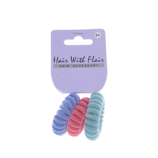 3 Pcs Big Spiral Hair Elastic TPU Telephone Line Hair Tie