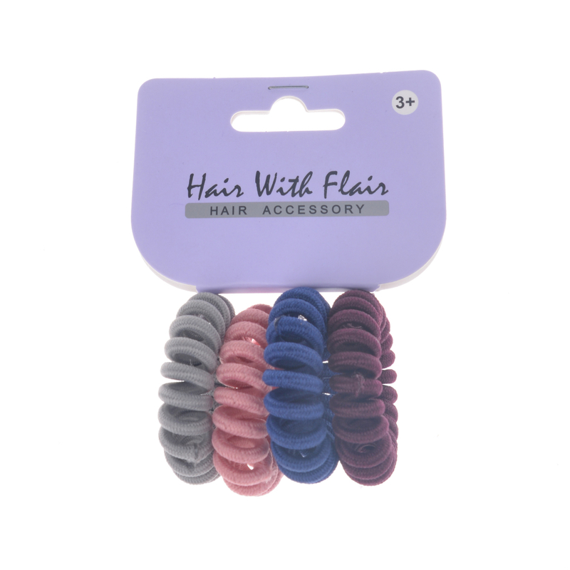 4 Pcs Spiral Hair Elastic TPU Telephone Line Hair Tie